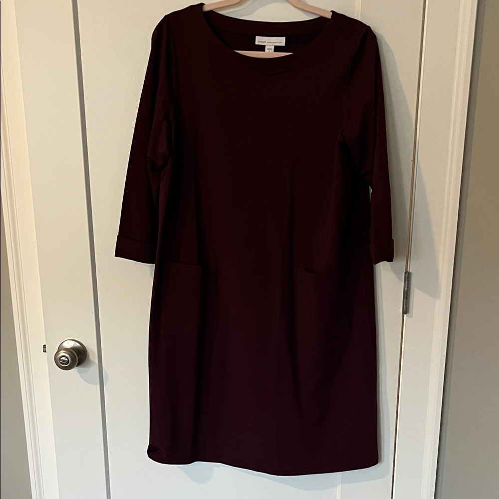 J. Jill Deep Burgundy Long Sleeve Dress